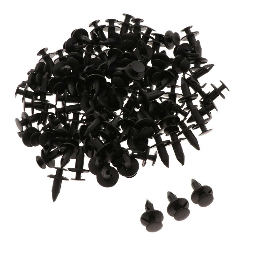 Pack- 100 Nylon Bumper Fastener Rivet Clips Automotive Furniture Assembly Expansion Screws Kit Auto Body Clips 8.5mm