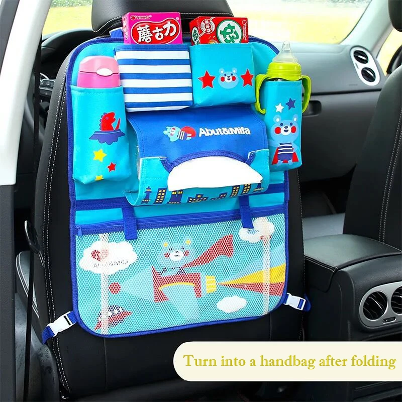 Cute Cartoon Folded Car Organizer For Kids Multi Pocket Storage Box Bag  Oxford Dining Table Car Seat Back Organizador Bag Hang - Stowing Tidying -  AliExpress