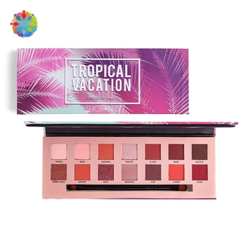 

SHOPANTS 14 Colors Eye Shadow Palette Matte Glitter Eyes Makeup Eyeshadow High Pigment Palette Eyeshadow with Brush