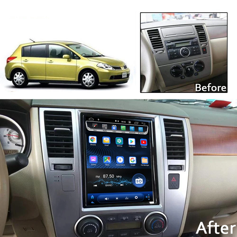  10.4 inch Android 8.1 For NISSAN Tiida 2008-2010 Multimedia Stereo Car DVD Player Navigation GPS Ra
