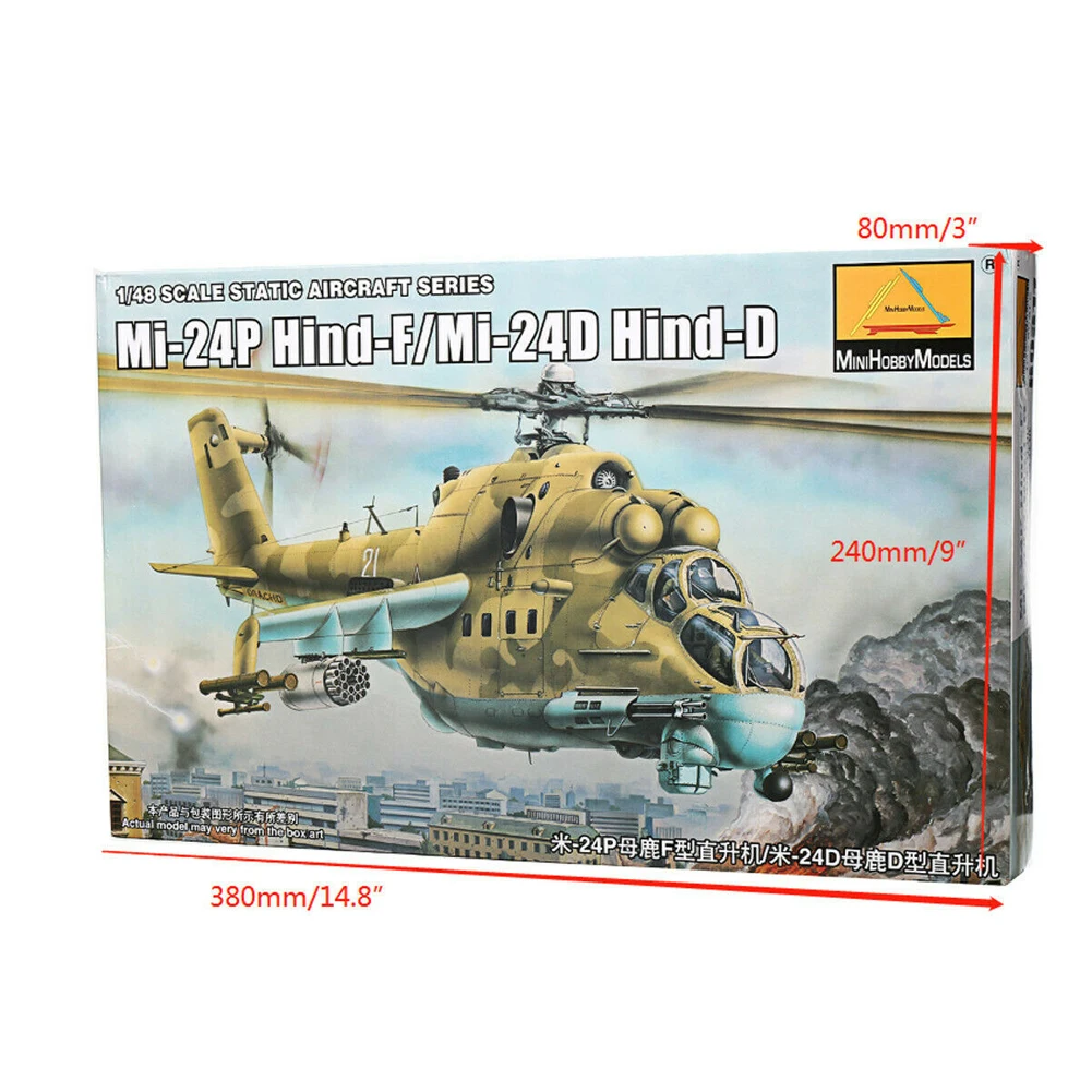 Mi-24P Hind-F DIY модель вертолета статический самолет мини 1:48 масштаб пластик моделирование образование сборка военные подарки на день рождения