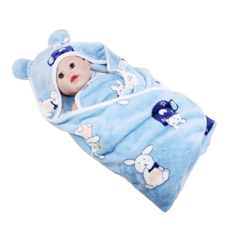 Baby Blankets Newborn Flannel Swaddle hooded Infant Stroller Quilt Swaddling Wrap Scarf Autumn YBC025 | Мать и ребенок