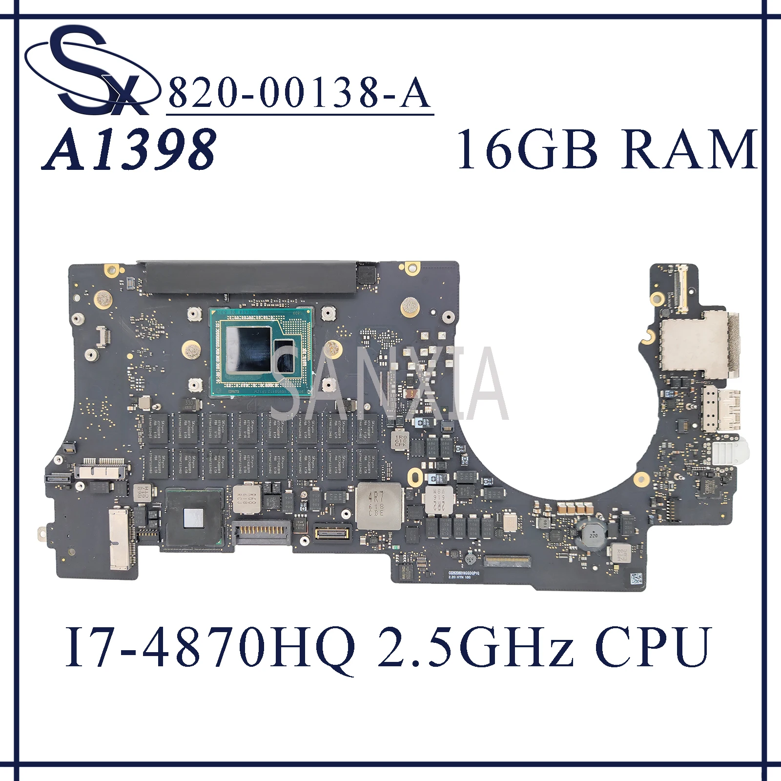 KEFU 820-00138-A материнская плата для ноутбука Apple Macbook Retina A1398 оригинальная 16GB-RAM I7-4870HQ 2 5