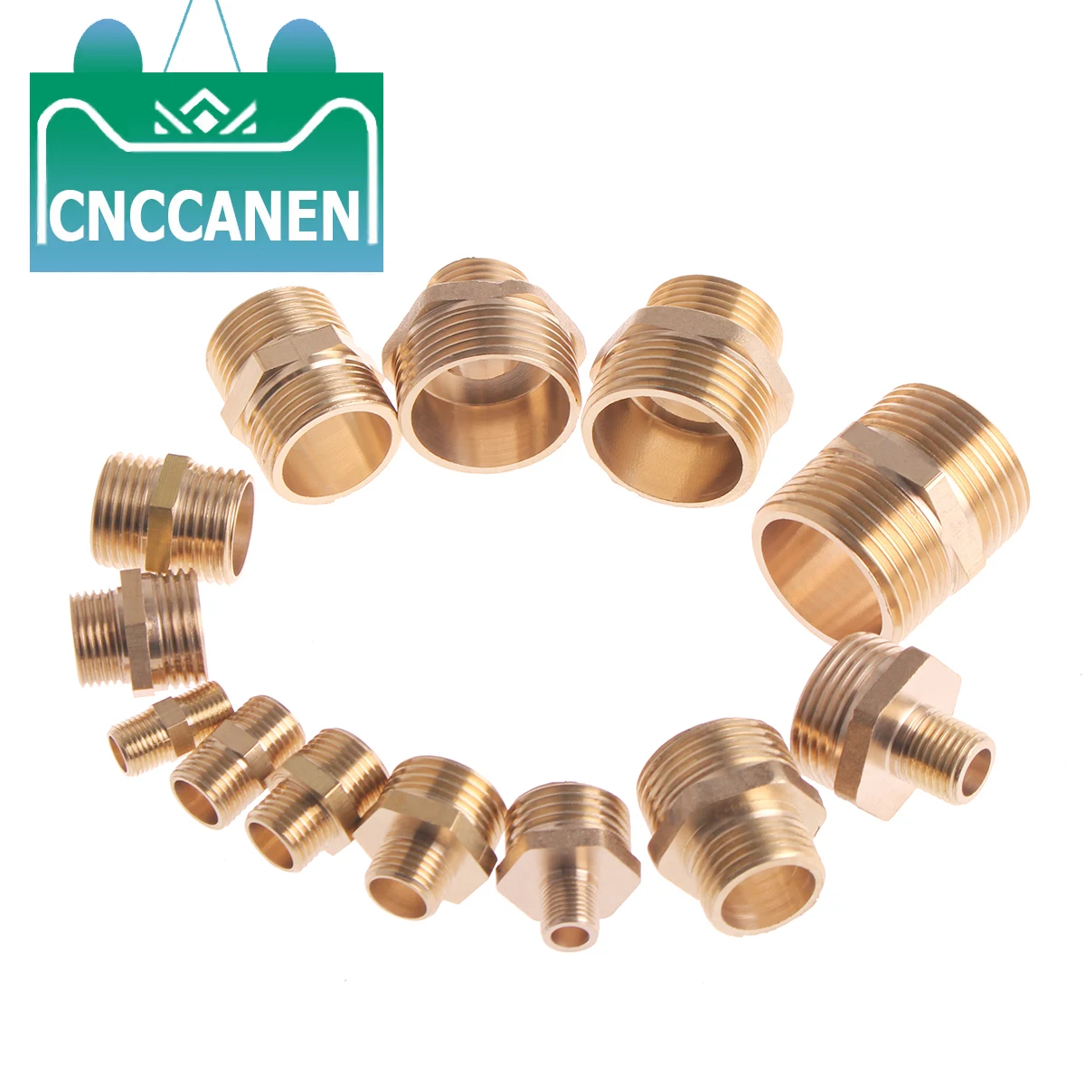 Brass Reducing Hex Nipple 3//8 Inch x 1//4 Inch BSPThreaded Plumbing Fitting