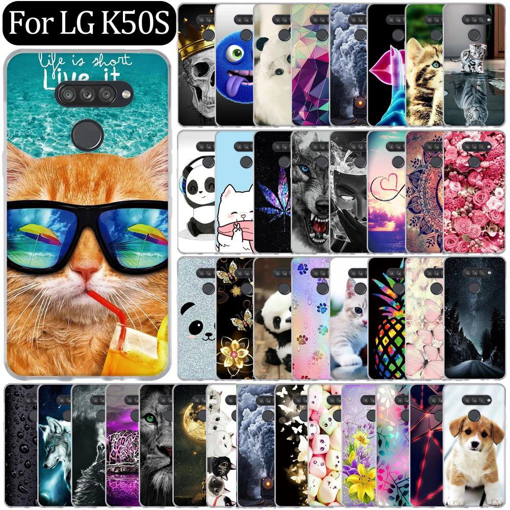 Мягкий силиконовый чехол из ТПУ для LG K50s мягкая задняя крышка с рисунком милого