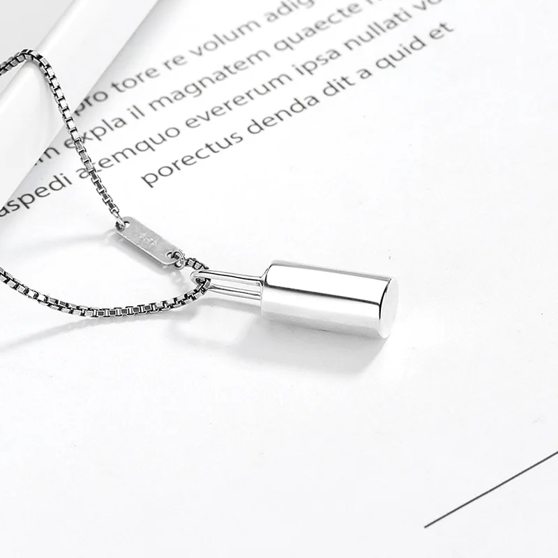 Silvology Openable секретная цилиндрическая Подвеска Ожерелье из стерлингового серебра 925 пробы Длинная цепочка для свитера ожерелье для женщин модные ювелирные изделия
