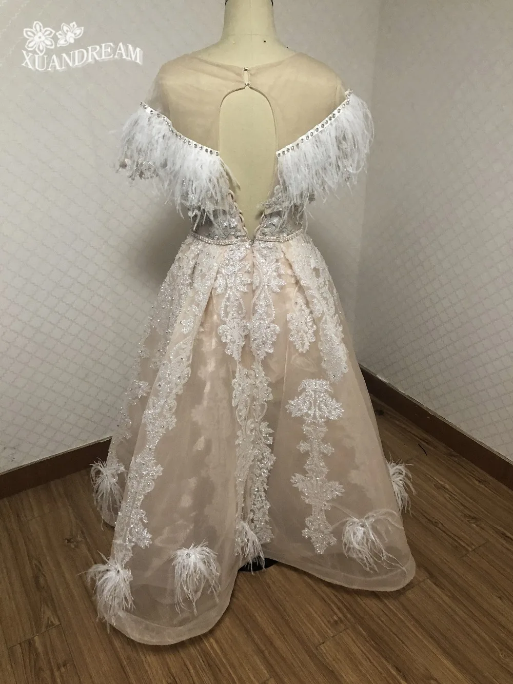 Вечернее платье из перьев abiti da cerimonia robe longue элегантная Пышная юбка блестящие свадебные вечерние платья для вечерние XD-046