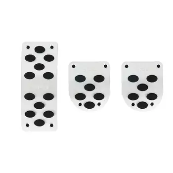 

Metal Pedal for Car Gas Brakes, Non-Slip, Aluminum Alloy MT Pedal Pads, Silver Tone
