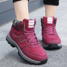 Г., зимняя женская обувь женская повседневная обувь с теплым мехом и плюшем модные кроссовки на шнуровке зимние ботинки на платформе женские кроссовки