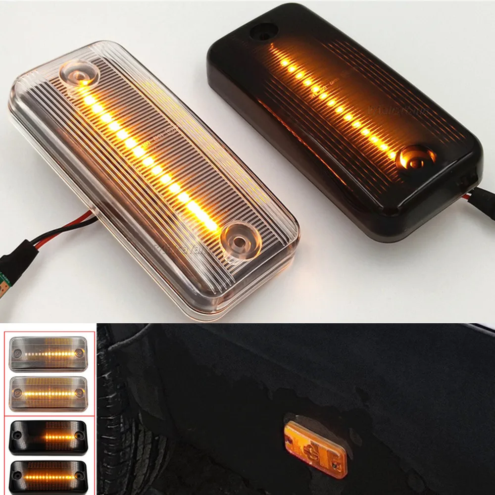 2pcs Dynamic LED Side Marker Lights Flowing Turn Signal Light For Iveco