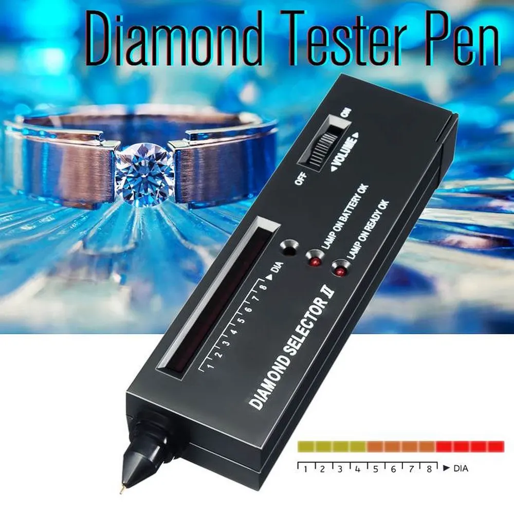 Professional Diamond Tester Pen With 60X Magnifier - Electronic Gem Tester Kit For Jewelry Testing