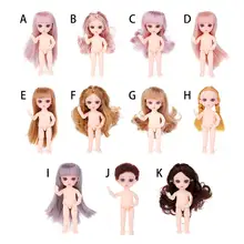 New 1pc 16CM/6.3IN Silicone Small Pudding Princess Toy Doll Mini Simulation BJD Doll No Clothes With 3D Acrylic Beauty For Girls