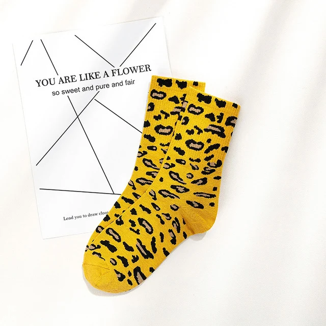 Yellow Г. Лидер продаж, повседневные, эластичные, модные, персональные, высокое качество, мягкие, леопардовые короткие носки популярные женские носки для девочек - Цвет: Yellow