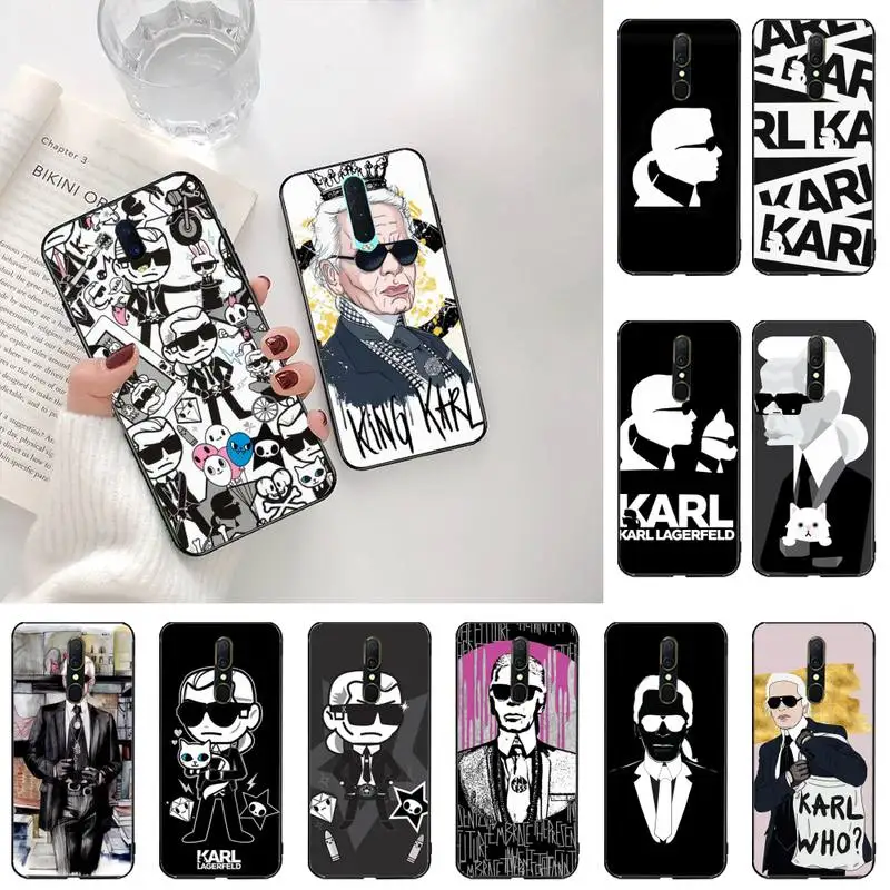 

Lagerfeld Brand designer Phone Case For Oppo A5 A9 2020 Reno2 z Renoace 3pro A73S A71 F11