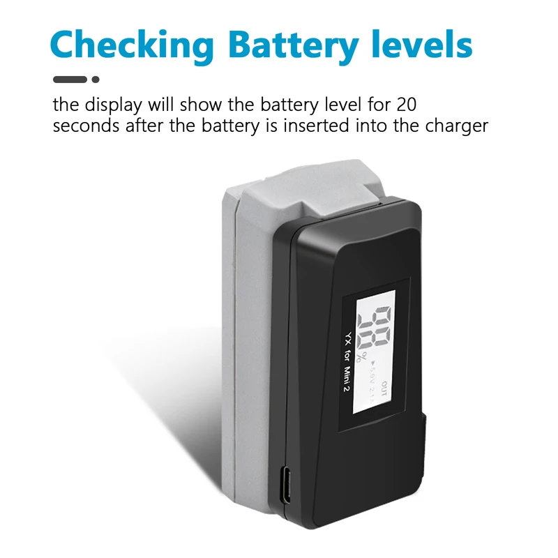 Cargador rápido USB LED para batería DJI Mavic Mini 2