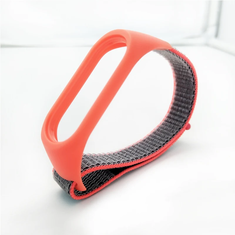 Спортивный ремешок-петля для Xiaomi mi, ремешок 4, 3, нейлоновый браслет mi band 4, 3, сменный Браслет correa, Xiaomi mi, ремешок 4, 3, ремешок - Цвет ремешка: Electronic pink