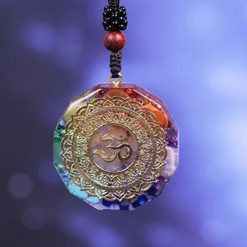 

Orgonite Pendant Om Symbol Necklace Chakra Healing Energy Reiki Necklace Meditation Jewelry Handmade Professional Shop