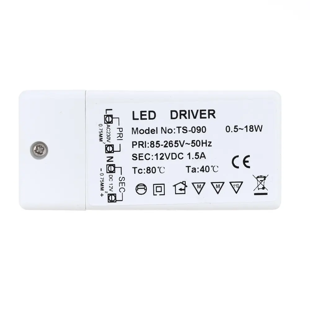 AC 85-265V к DC 12V SMD светодиодный трансформатор питания для MR11/G4/MR16/GU5.3 светильник 18W