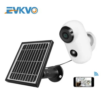 

EVKVO WIFI Battery IP Camera CCTV with Solar Panel Outdoor Weatherproof 1080P HD Wireless PIR Alarm Motion Camera With Battery