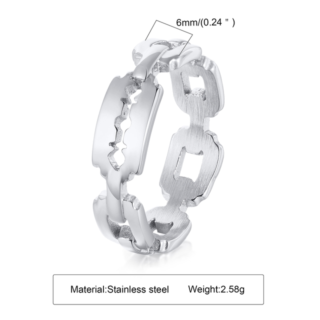 Men Ring, Razor Blade Ring. Stainless Steel Unisex Blade Ring Jewelry for Men's Women's