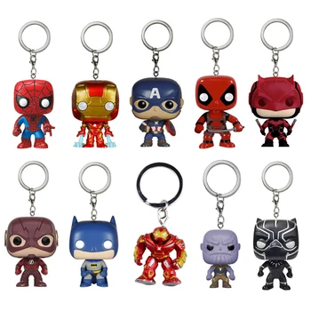 

Disney Avengers Keychain Spider Man Iron Man Thanos Hulk Venom 5cm PVC Action Figure Toy Keyring Toys Kids Christmas Gift
