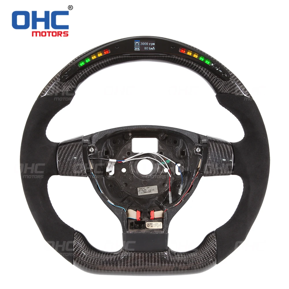 Carbon Fiber Led Steering Wheel Compatible For Mk5 Gti Gli R Line