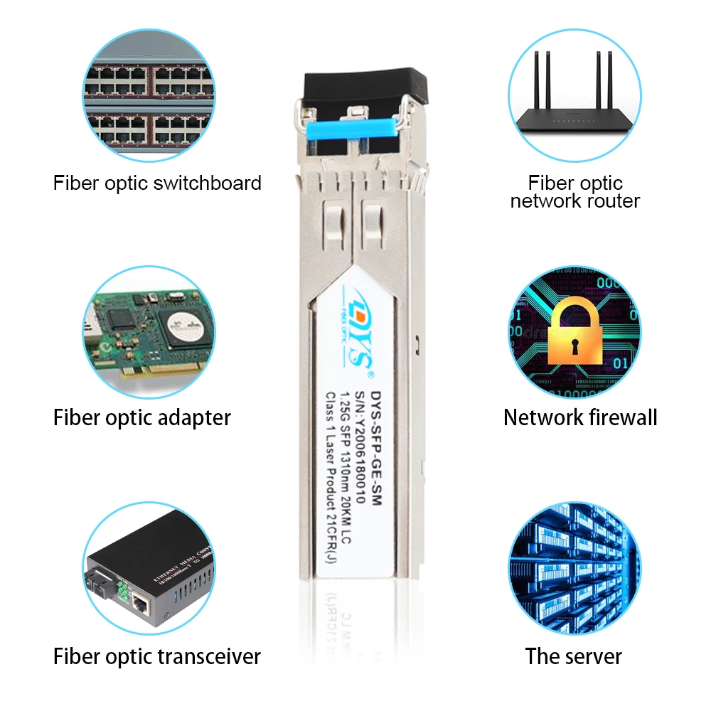 1 25G оптоволоконный Дуплексный LC SFP модуль 1310nm 20 км совместимый трансивер с