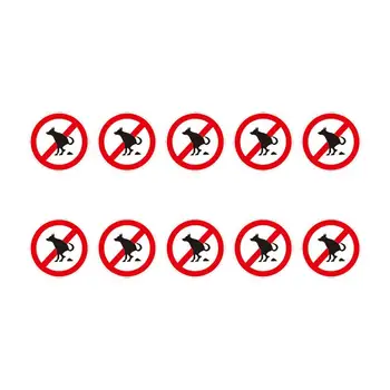 

10 Sheets of No Pet Pooping Sign Stickers Funny Prohibitory Sign Pastes Waterproof Stickers