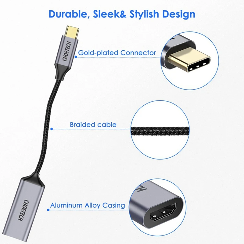 ABKT-Choetech Usb C к Hdmi 4 k@ 60 Гц концентратор Usb Type C к Hdmi Кабель-адаптер концентратор Usb Type C к Hdmi адаптер к 1080P Pro Gal