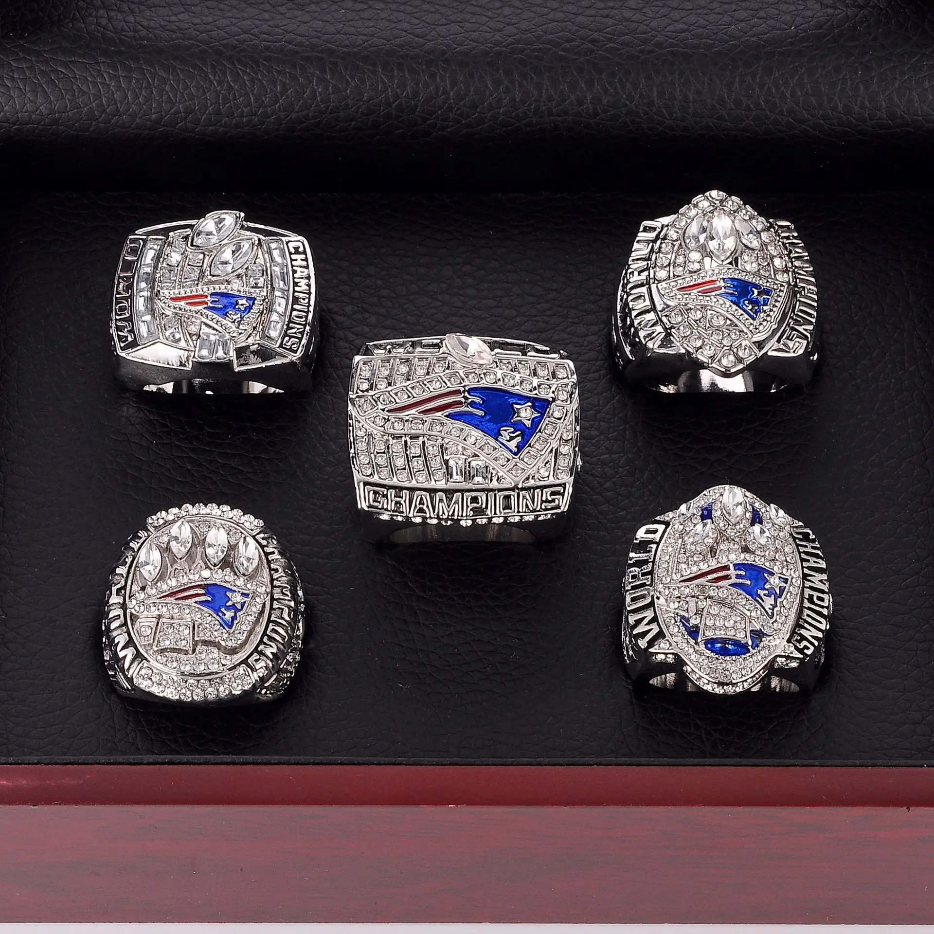 

NFL New England Aigo Ring Super Bowl Champion Ring 2001 2003 2017 Set