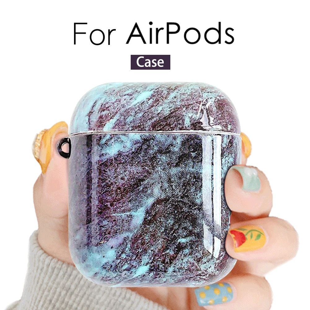 Противоударный беспроводной Чехол для наушников с Bluetooth для Apple Air Pods, светильник, Роскошный натуральный стиль, чехол для наушников Air pods 1/2 с мраморным узором