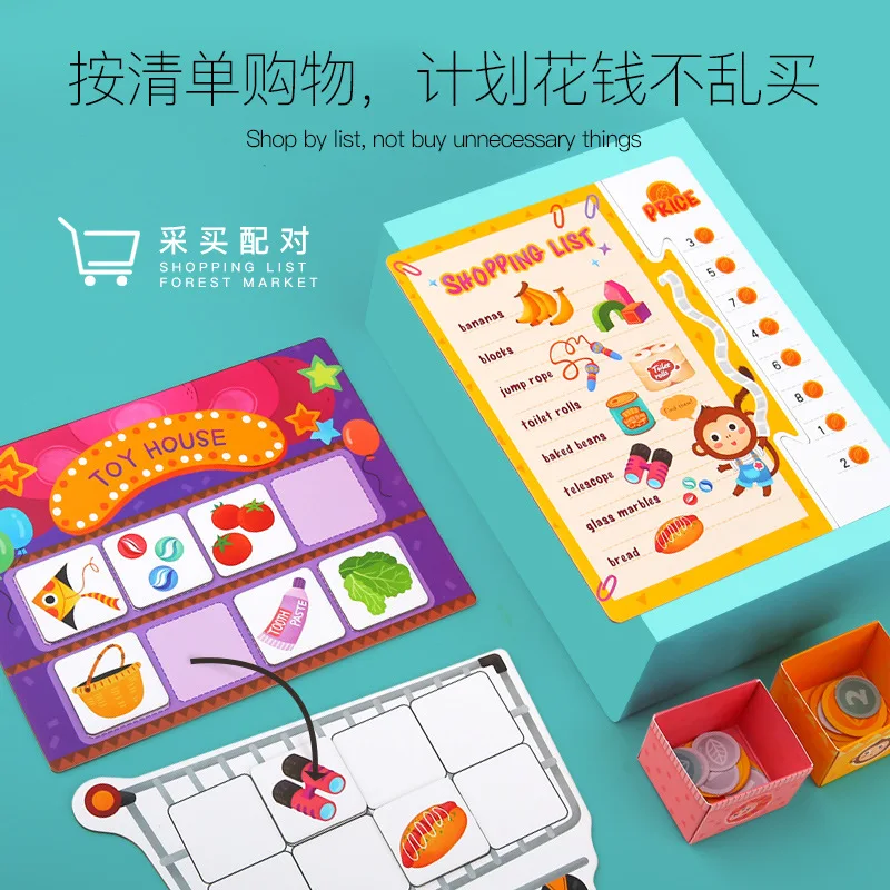 

Merlot Children Board Game Toy Educational Parent And Child Interactive Shopping List Tabletop Game Focus Memory Training