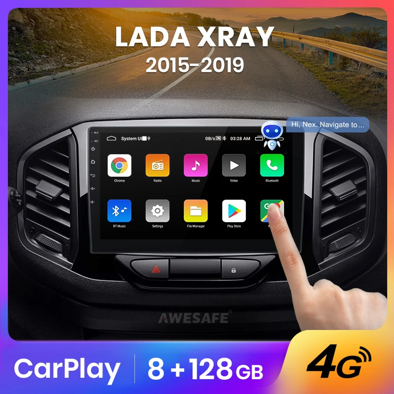 Автомагнитола AWESAFE PX9 для Lada X ray Xray 2015-2019 мультимедийный видеоплеер с GPS 4G Wi-Fi 2 din