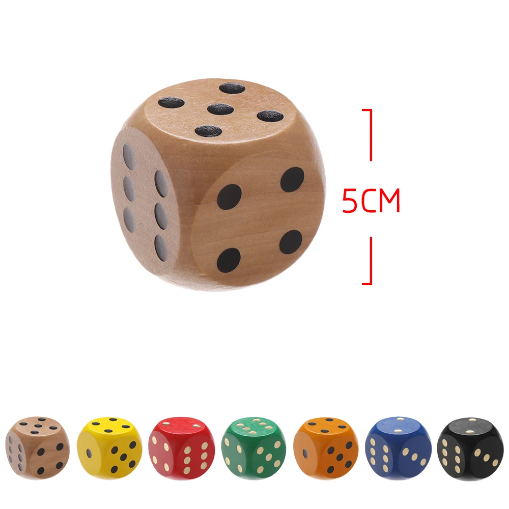 Деревянные 6 сторонние игральные кости 1 шт. 5 см искусственная игрушка большие
