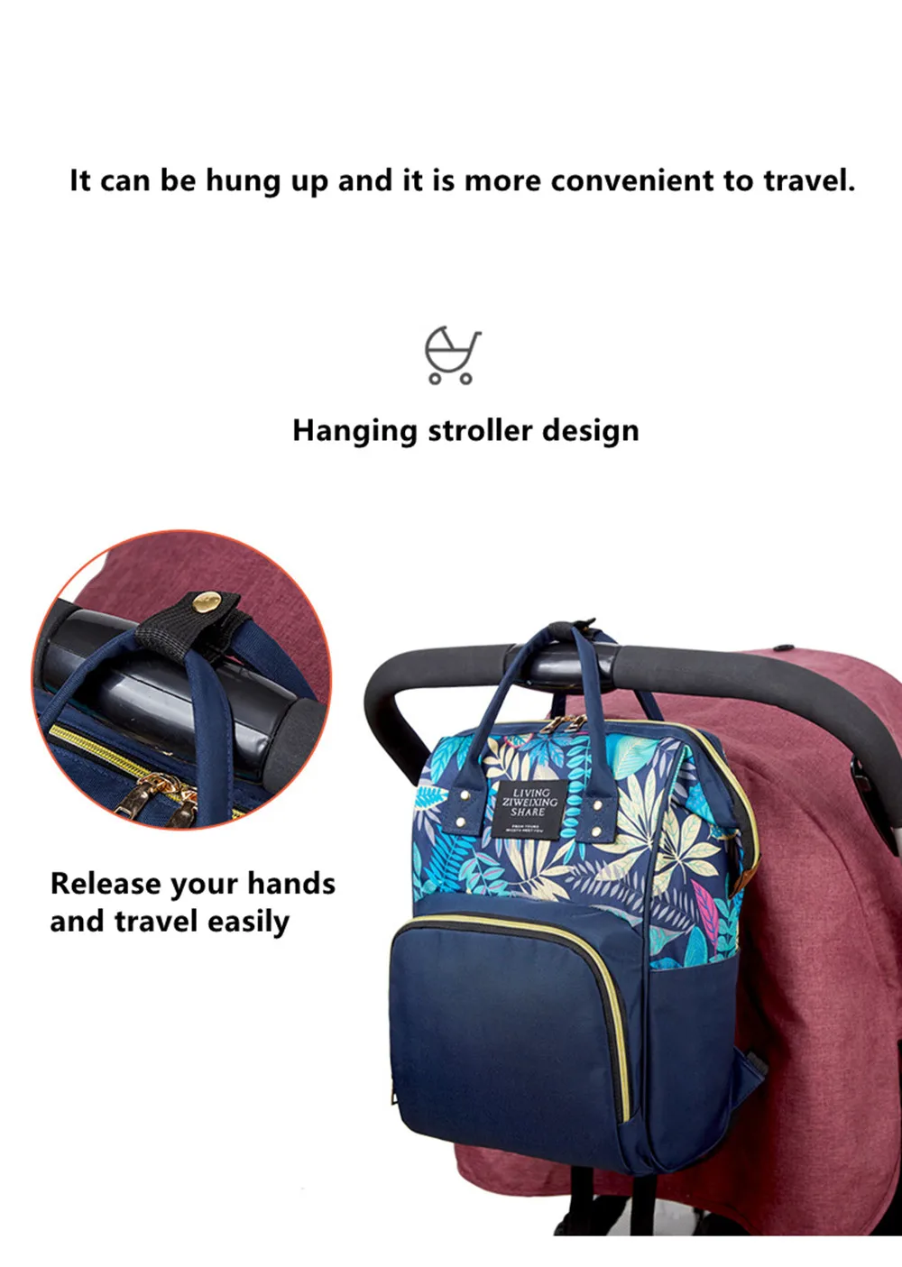 Многофункциональная сумка для мам с принтом, сумки для подгузников для мам, большая емкость, водонепроницаемый рюкзак для мам, рюкзак для путешествий, уход за ребенком