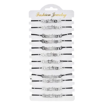 

12pcs/Set Fashion Handmade Woven Rope Chain Bracelet Set Stainless Steel Love Charms Bracelets for Women Best Friends Jewelry