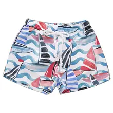 Модные детские шорты Пляжные штаны с принтом в гавайском стиле милая летняя одежда для купания для мальчиков 85WA