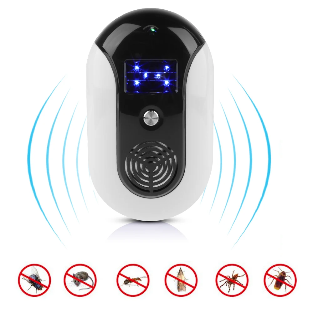 

US EU Plug Electronic Ultrasonic Pest Reject Repeller Repellent Anti Insect Device Mosquito Reject Machine Humane Mouse Killer