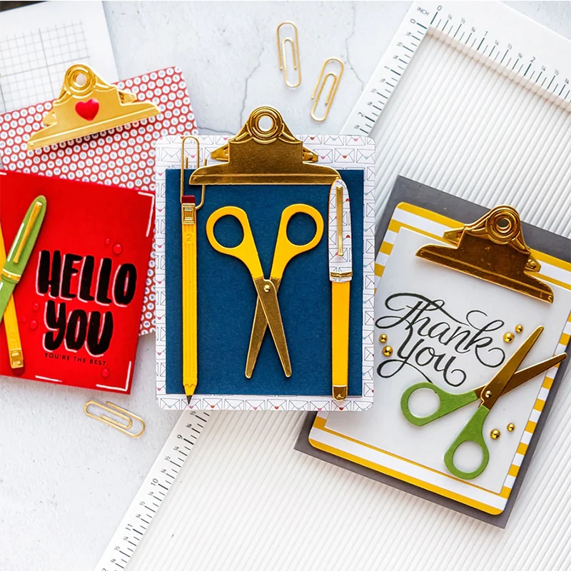 

Pen Pencil Scissors School Things Metal Cutting Dies for DIY Scrapbooking Album Embossing Paper Card Making Crafts Supplies 2019