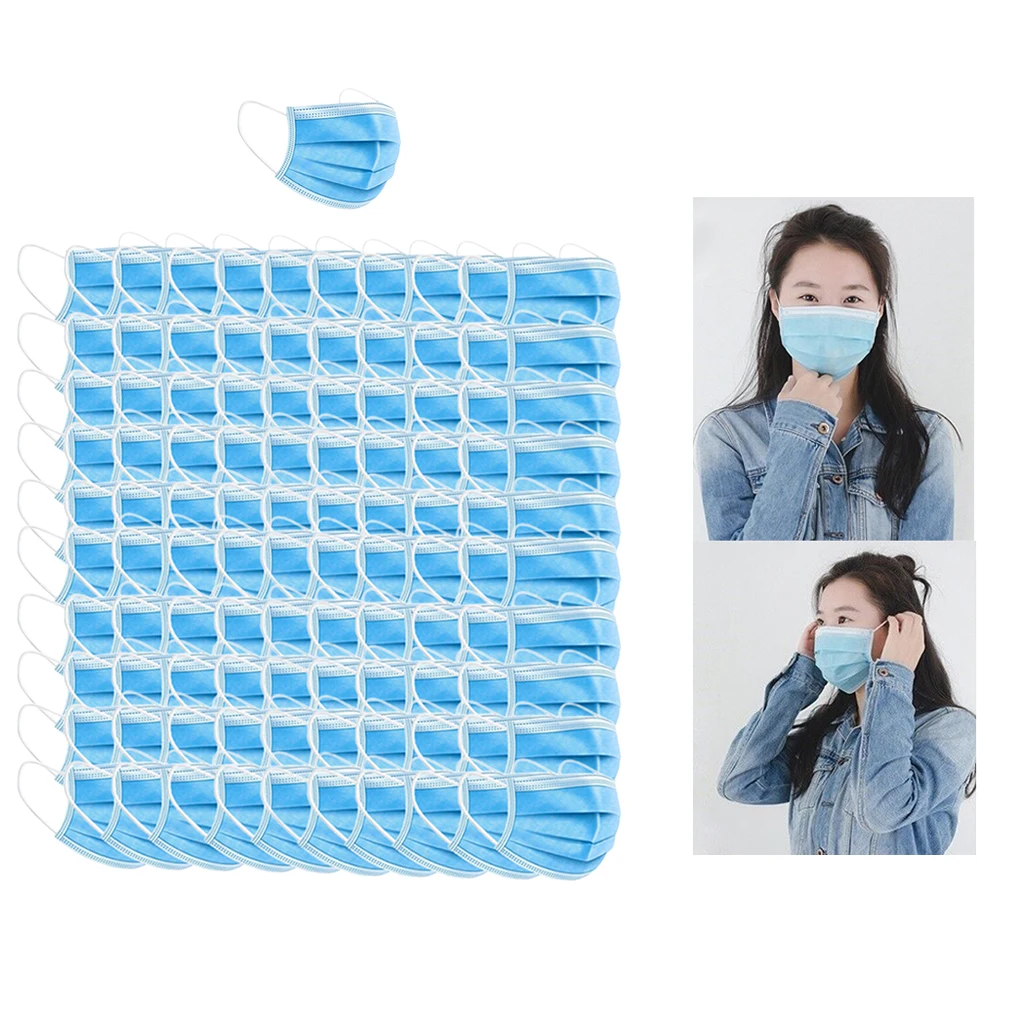 Lots 100 Disposable 4ply Comfortable Half Face Protective Mask Safety Dust