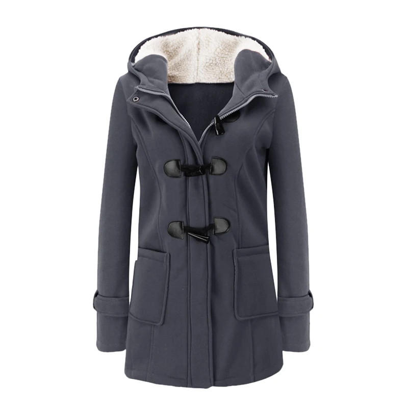 CALOFE Женская мода осень зима плотное хлопковое пальто Женская однотонная теплая куртка с капюшоном верхняя одежда женская стеганая парка пальто - Цвет: color 8