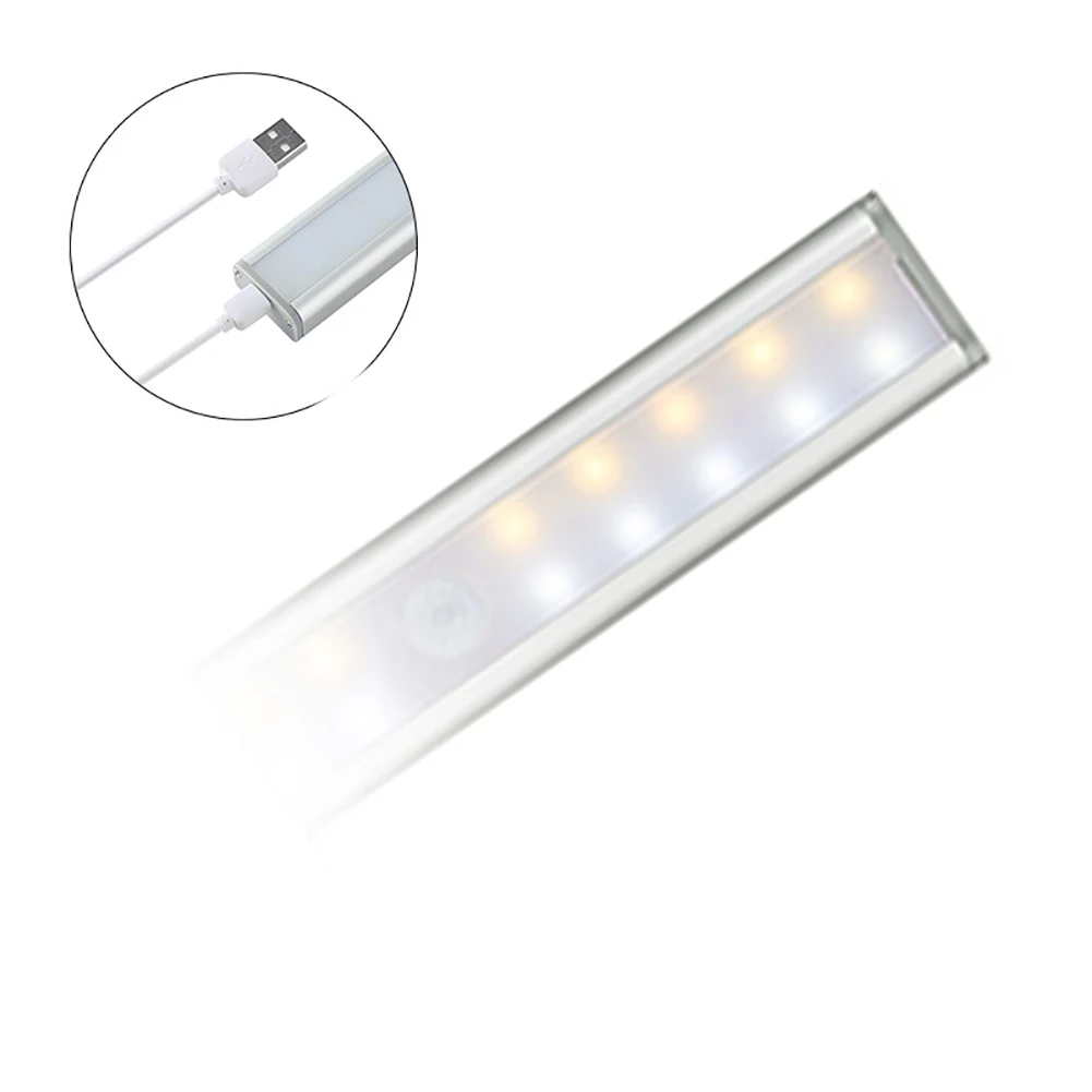 

USB Rechargeable Removable Battery Powered Cabinet Light Auto Motion Sensor Stick-on 20LED Wardrobe Cupboards For Home Closet