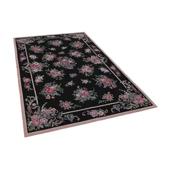 

168x260 Cm Black Handmade Needlepoint Rugs Rug-5x8 Ft