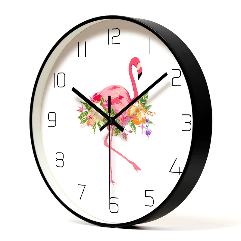 

[EOPU 1037 "Black And White with Pattern-Style Metal Wall Clock Living Room/Bedroom/Restaurant-Ring for a Generation of Fat