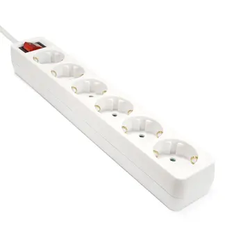 

EU Plug Power Strip 250V 16A 1.5m 6 Extension Socket Individually Switched Power Strip 6AC Outlets Charger Adapter Socket