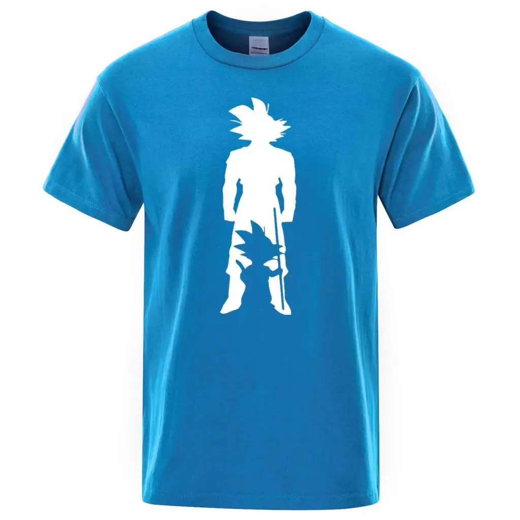 Летние новые футболки Dragon Ball Z, Мужская футболка с принтом из мультфильма, футболка «Goku», уличная одежда, высокое качество, хлопковые топы, мужские футболки - Цвет: light blue 5