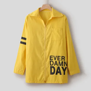 

SAGACE 2020 explosion models ladies long sleeve casual solid color letter printing zipper wild jacket multiple colour
