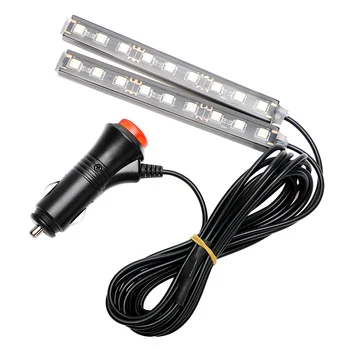 

LEEPEE LED Strip Lights Cigarette LED Decoration Lamp Car-styling DC 12V Dash Floor Foot Car Atmosphere Lamp 2x 9 LED