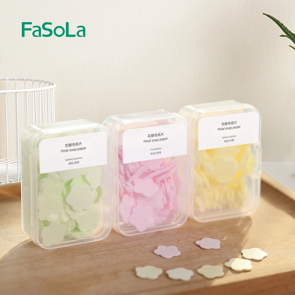 Fasola 3 Scatole Usa E Getta Carino Mini Forma Di Fiore Sapone Di Carta Con Scatola Sapone Per Lavaggio A Mano Fiocchi Di Carta Sapone Per Lavaggio A 