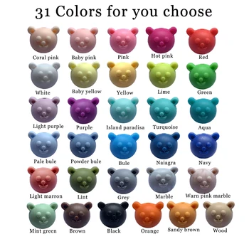 

10pc Silicone Polar bear Beads BPA Free Baby Teething Beads DIY Toy For Pacifier Clips Silicone Cartoon Baby Teether